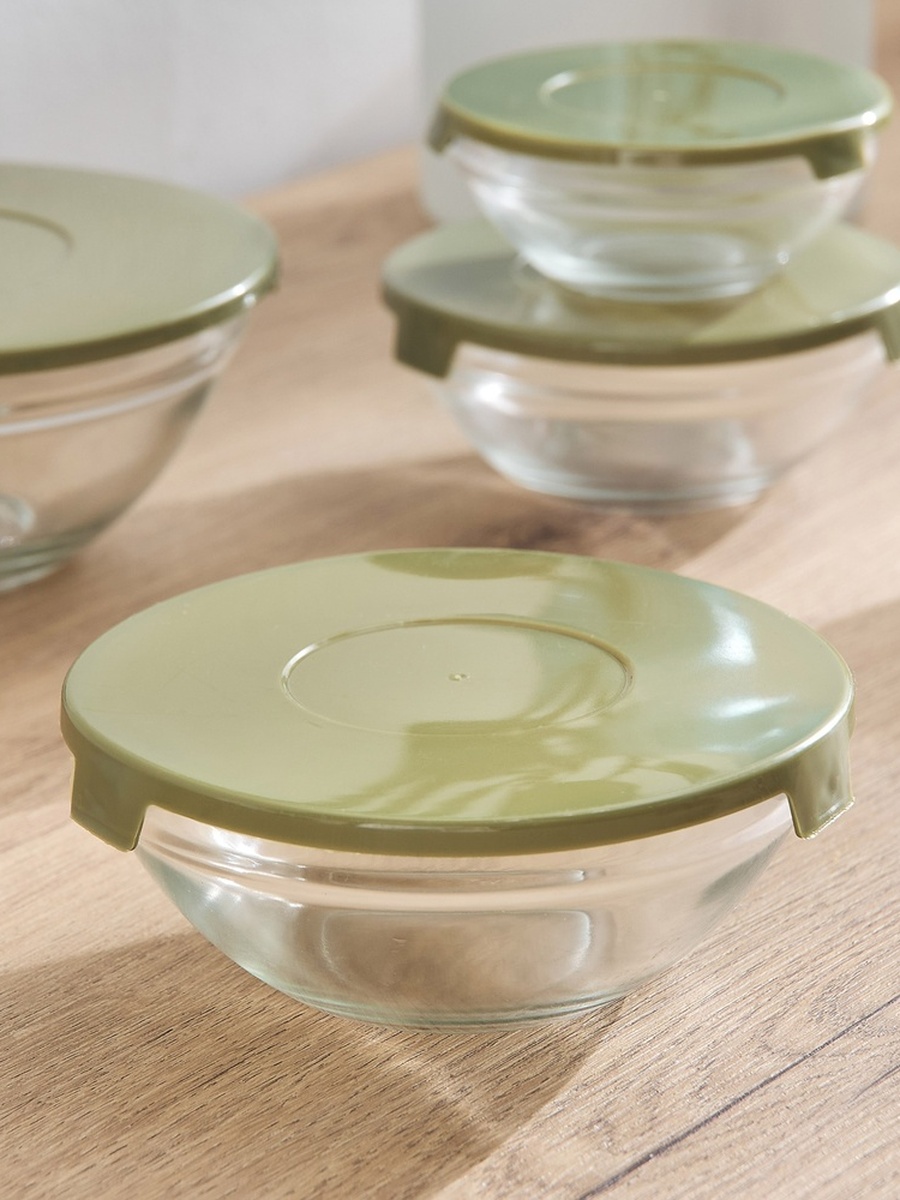 Prime Round 5-Piece Glass Container Set
