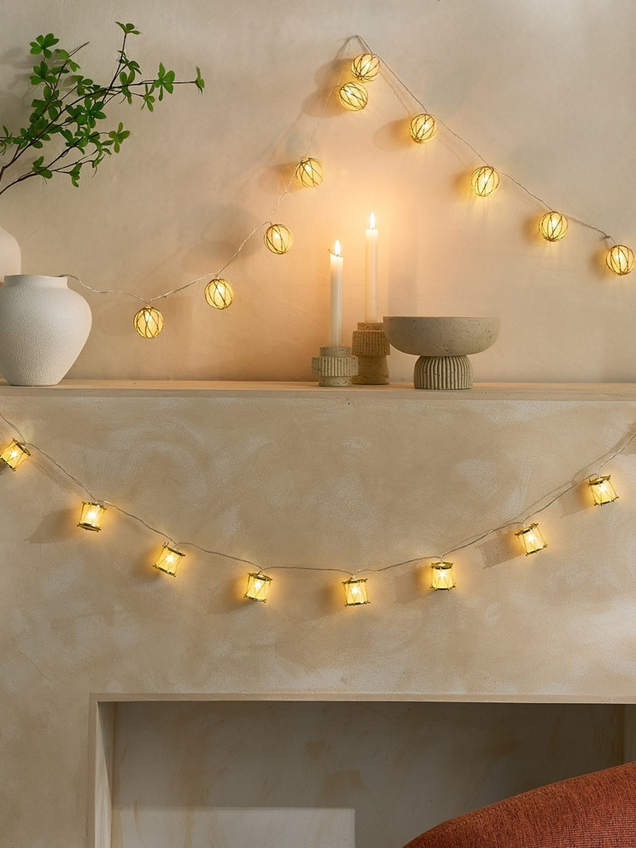Elio 10 LED Warm White 2AA Drum String Light - 1.35 M
