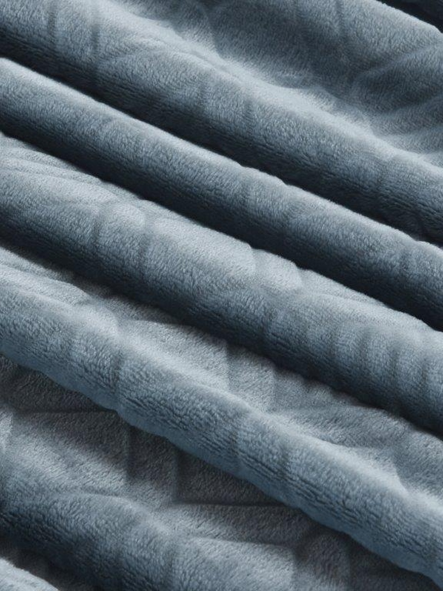 Plain Waffale Blanket 220X240Cm Blue Grey