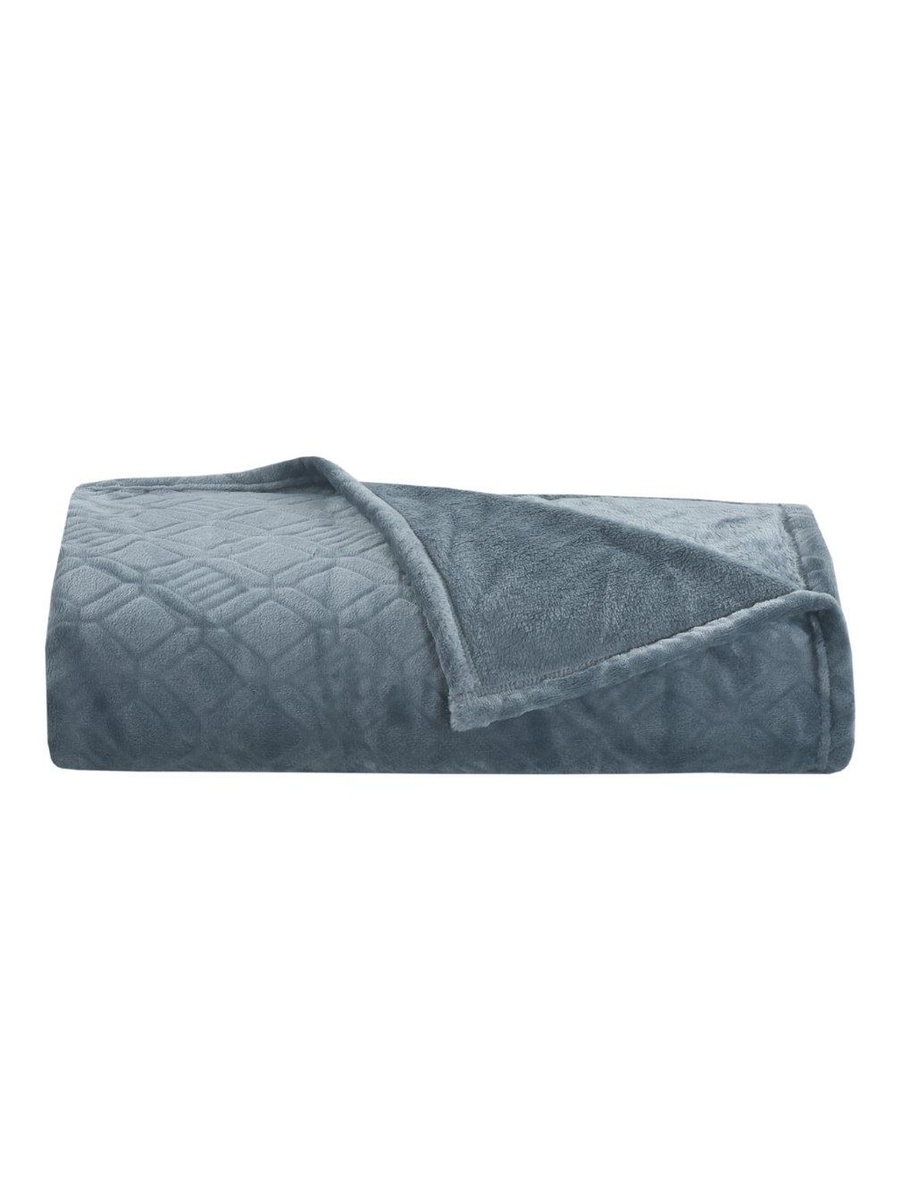 Plain Waffale Blanket 220X240Cm Blue Grey