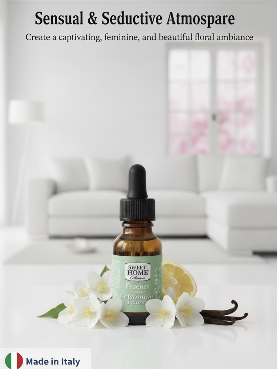 Essences Jasmine Fragrance Oil, 15Ml, Long-Lasting Floral Aroma For Home, Office and Diffusers