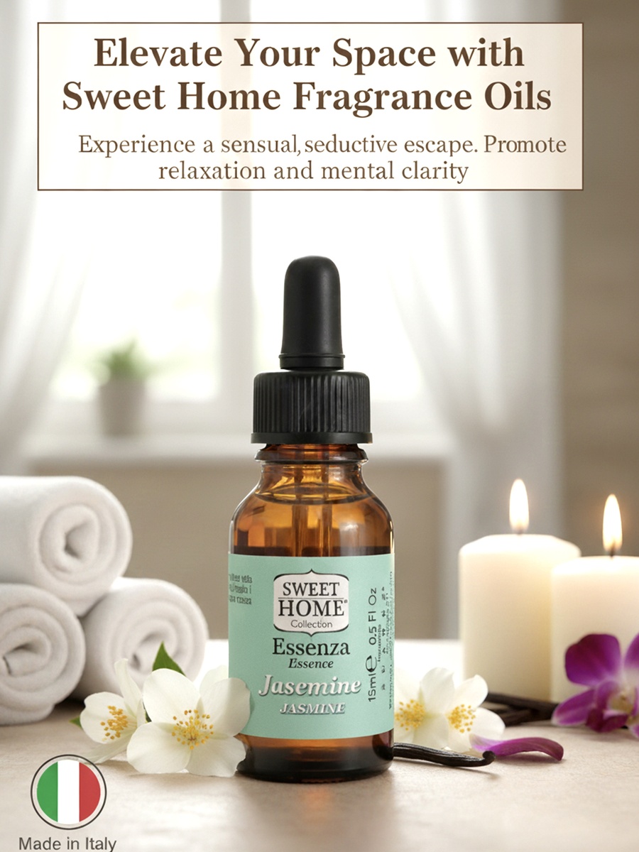 Essences Jasmine Fragrance Oil, 15Ml, Long-Lasting Floral Aroma For Home, Office and Diffusers