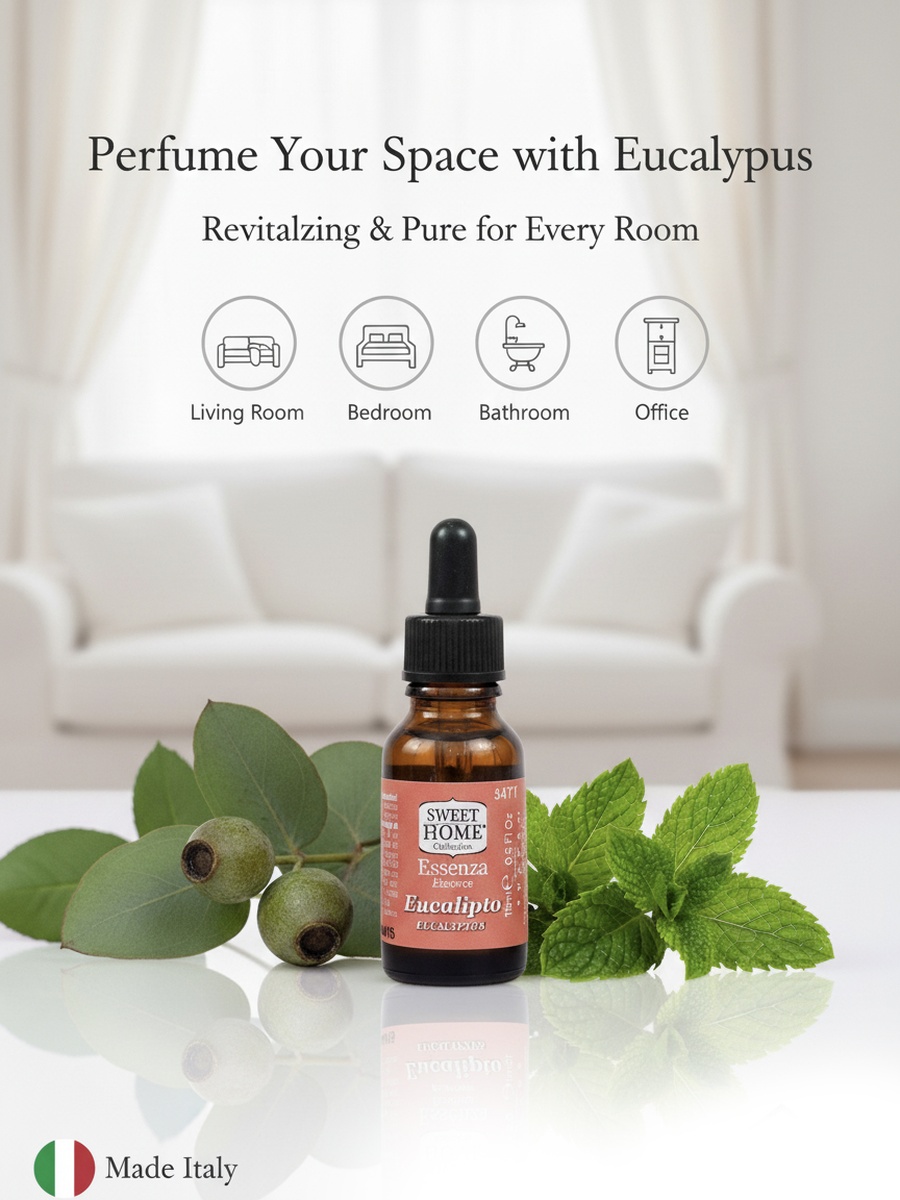 Essences Eucalyptus Fragrance Oil, 15Ml, Refreshing Herbal Aroma For Diffusers