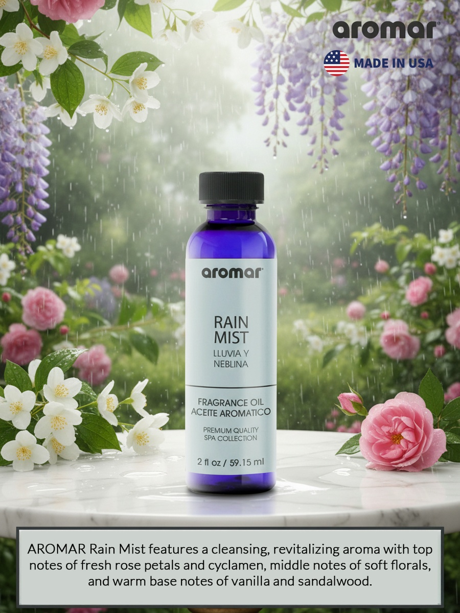 Spa Aromatic Oil Rain Mist Fragrance, 59.15Ml, Fresh Aqua-Inspired Essential Oil For Diffusers