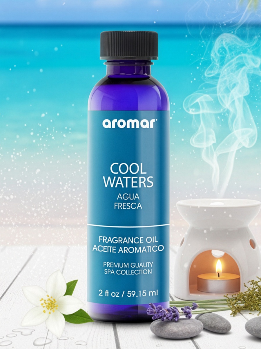 Spa Aromatic Oil Cool Waters Fragrance, 59.15Ml, Fresh Aqua-Inspired Essential Oil