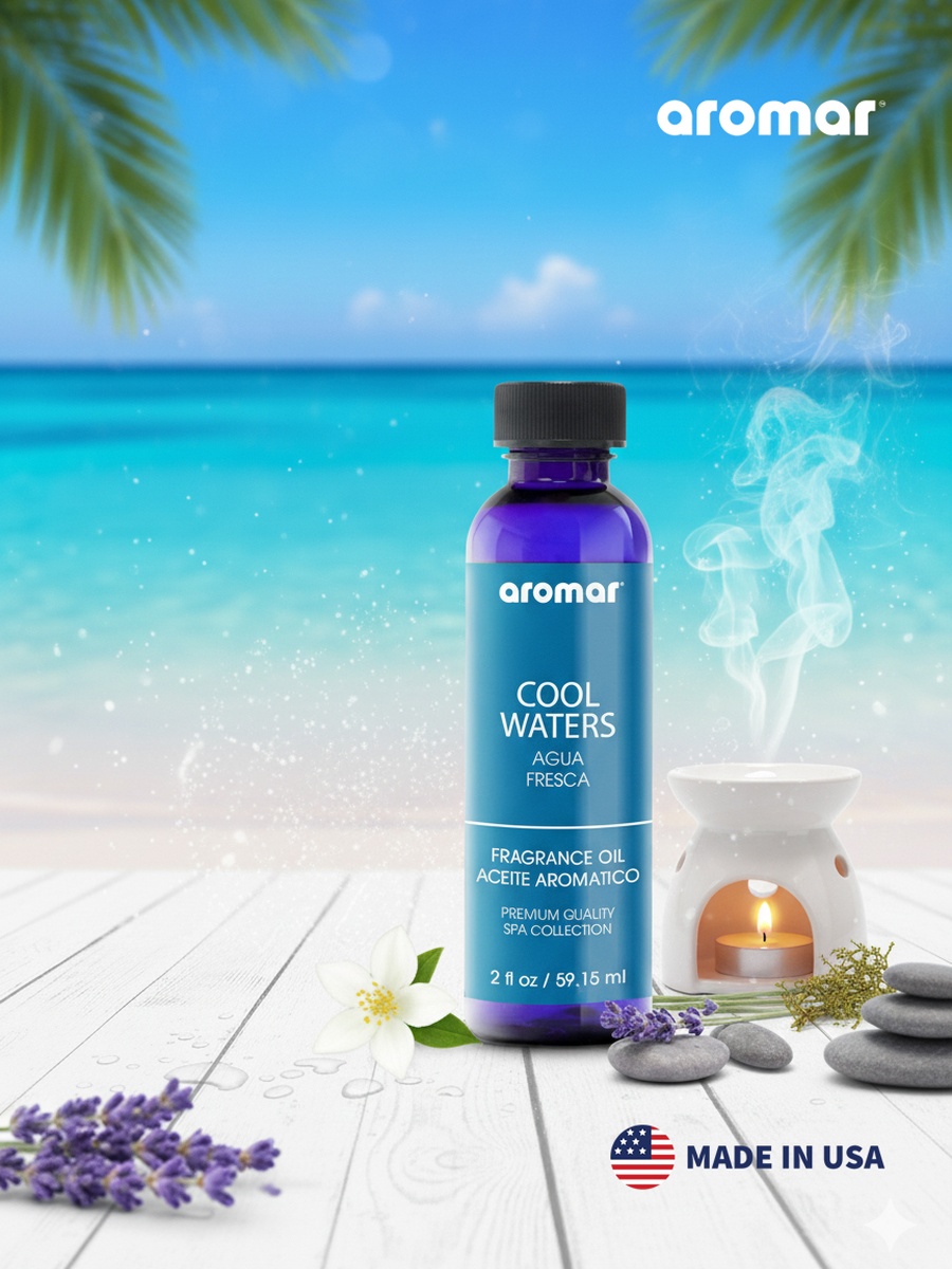 Spa Aromatic Oil Cool Waters Fragrance, 59.15Ml, Fresh Aqua-Inspired Essential Oil