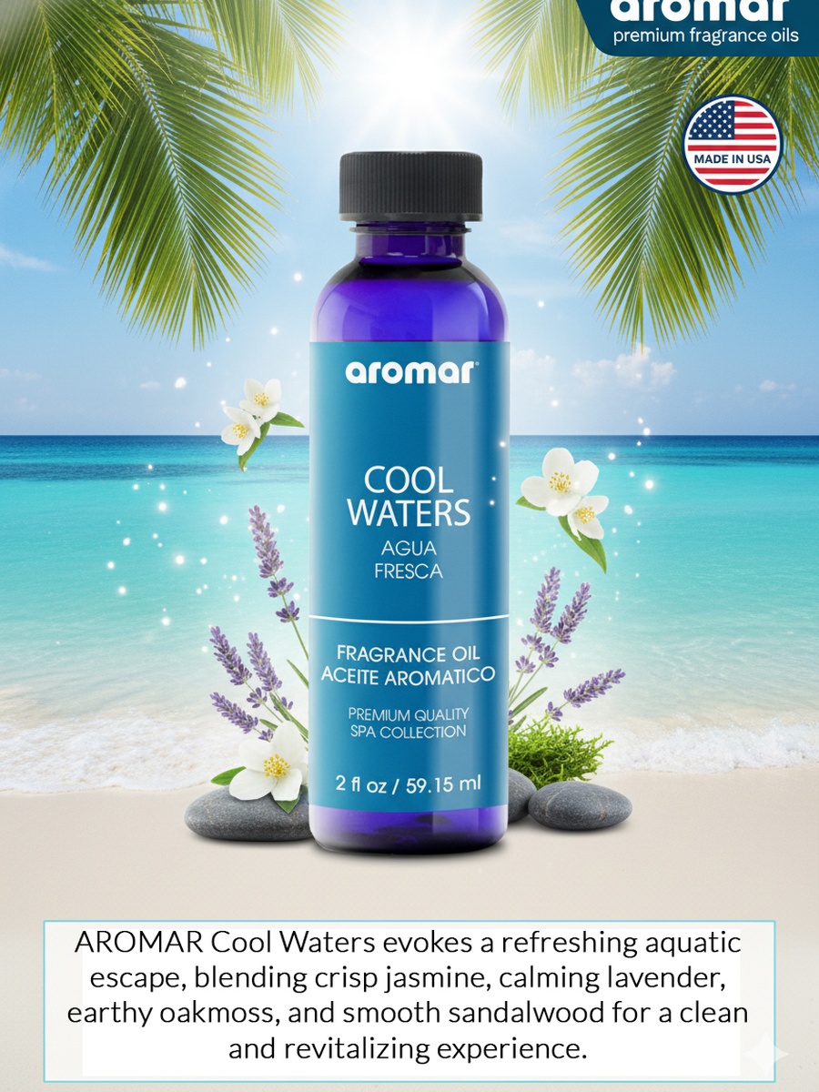 Spa Aromatic Oil Cool Waters Fragrance, 59.15Ml, Fresh Aqua-Inspired Essential Oil