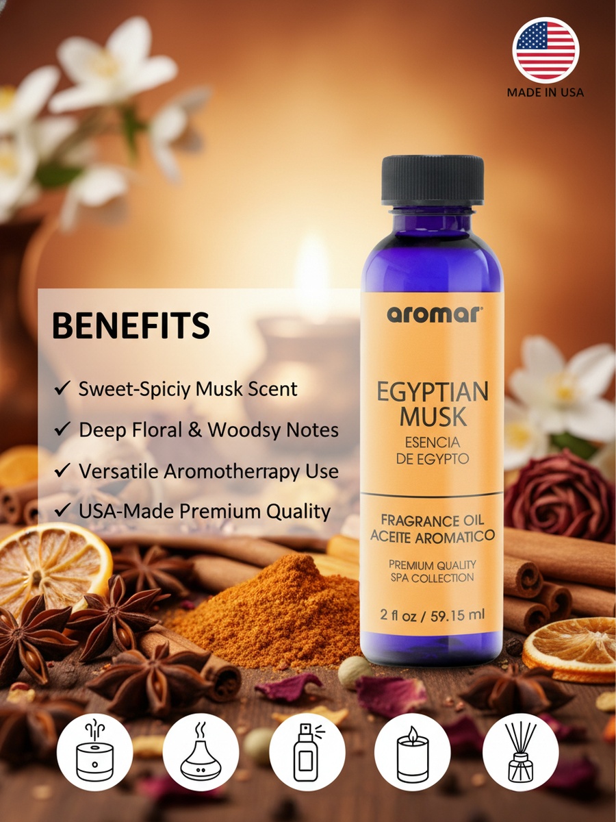 Spa Aromatic Oil Egyptian Musk Fragrance, 59.15Ml, Warm, Sensual and Earthy Essential Oil