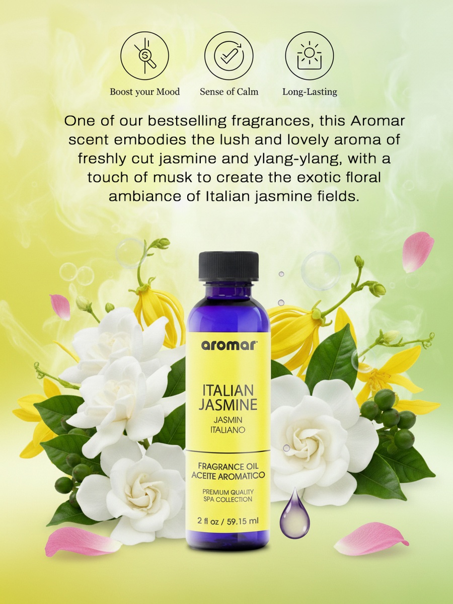 Spa Aromatic Oil Italian Jasmine Fragrance, 59.15Ml, Luxurious Floral Essential Oil