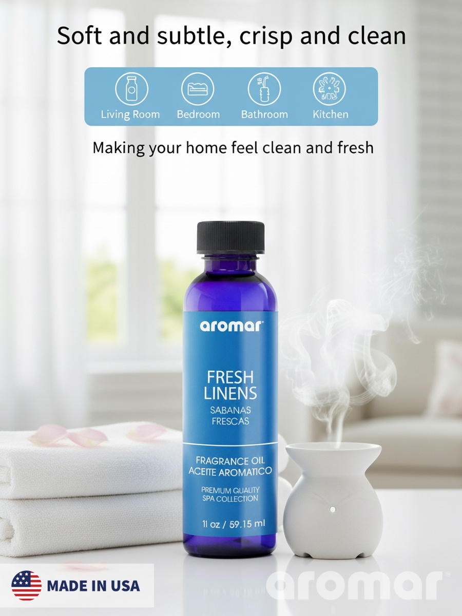 Spa Aromatic Oil Fresh Linens Fragrance, 59.15Ml