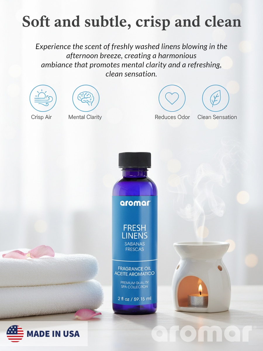 Spa Aromatic Oil Fresh Linens Fragrance, 59.15Ml