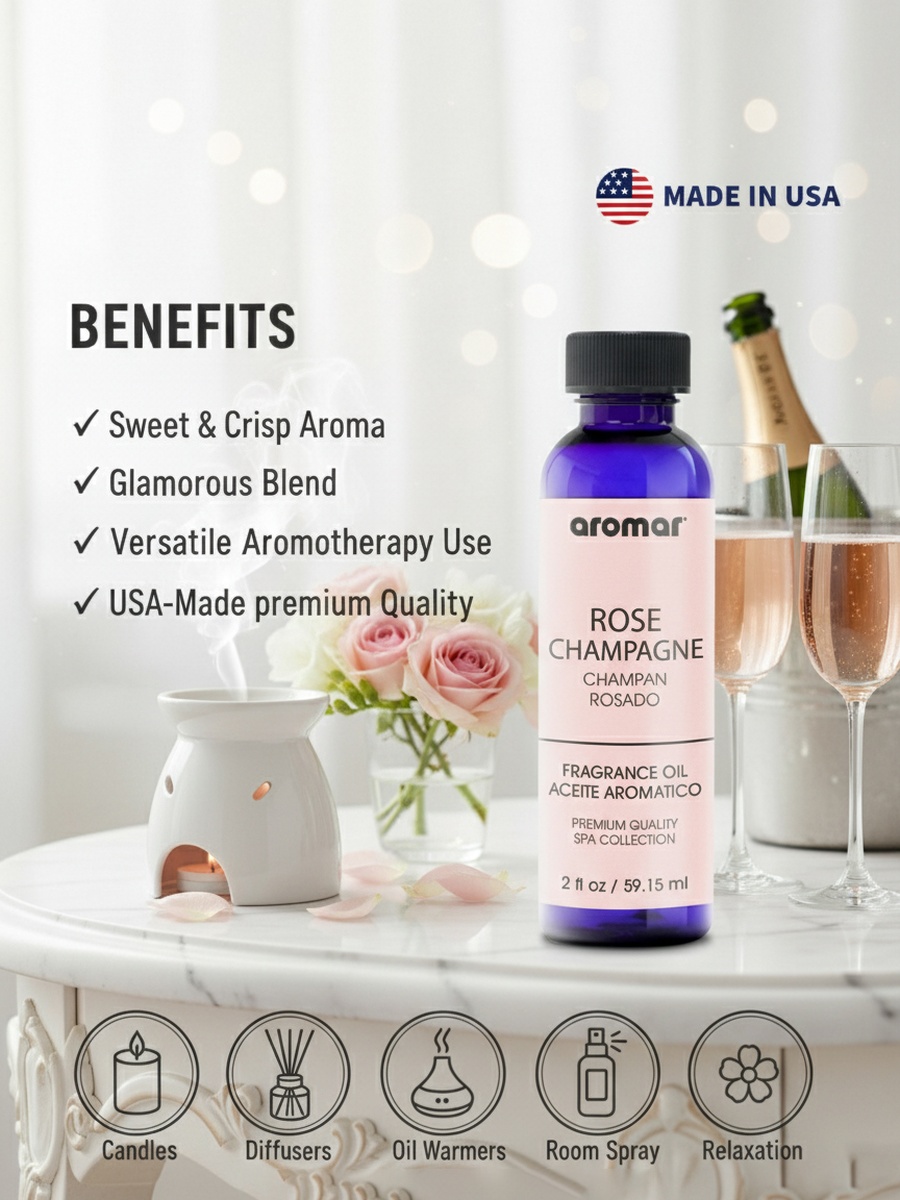Spa Aromatic Oil Rose Champagne Fragrance, 59.15Ml