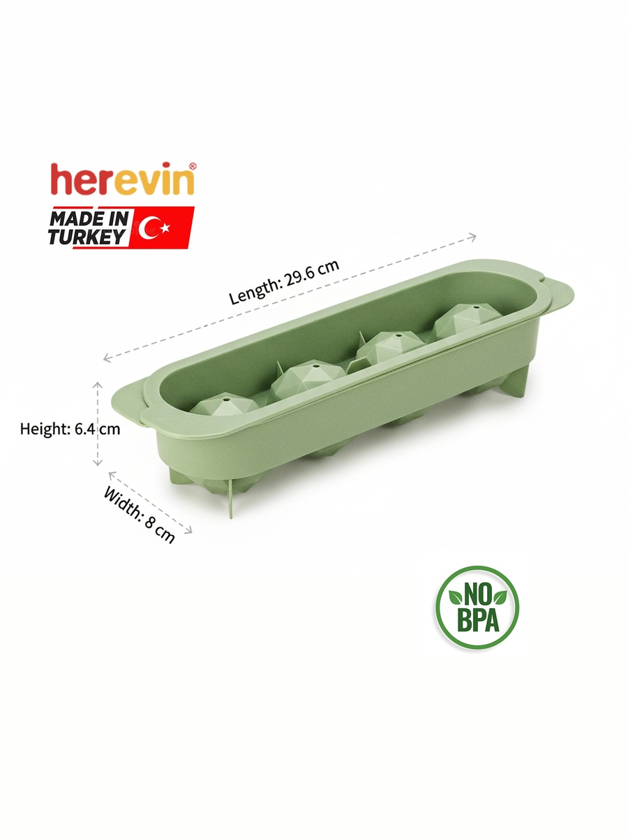 1-Piece Polypropylene 4 Hole Diamond Ice Cube Tray, BPA Free