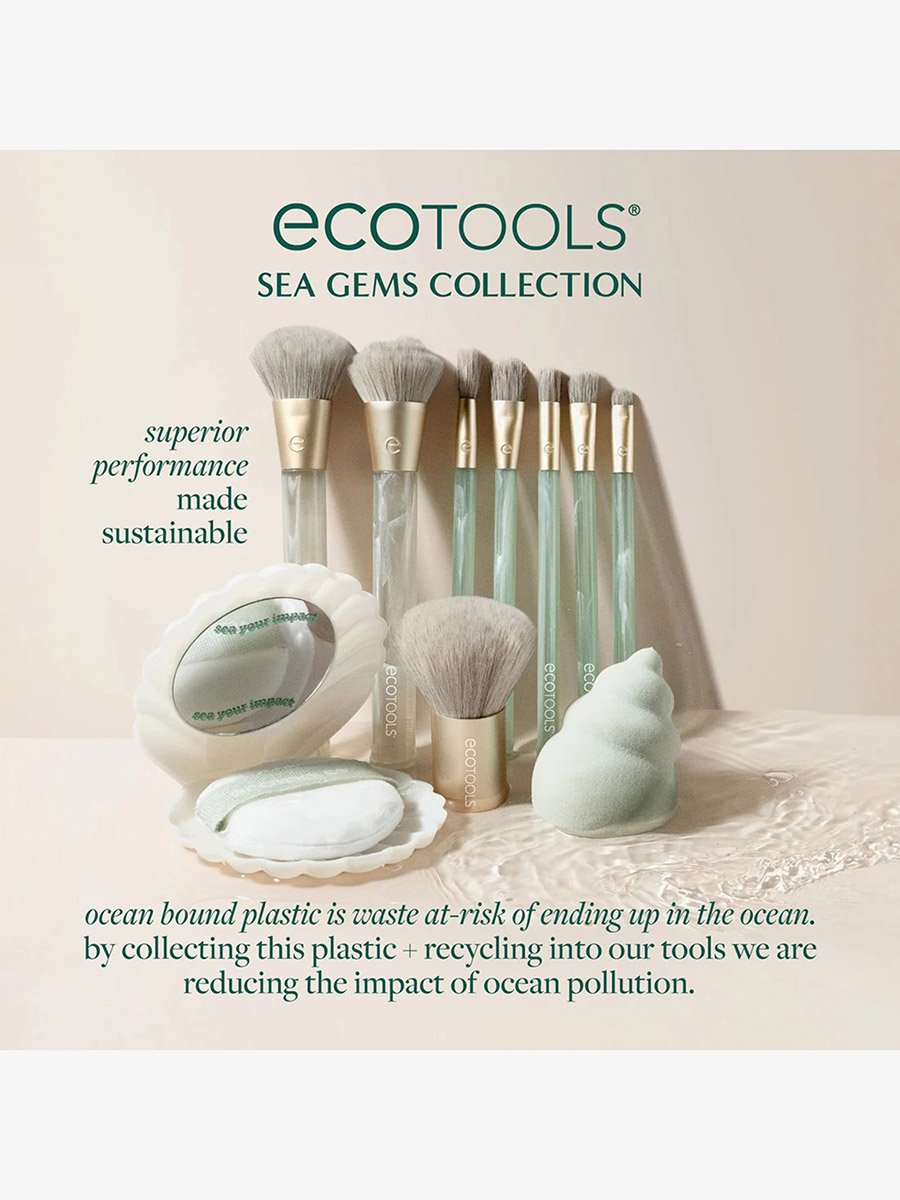 4-Pieces Sea Gems Face Makeup Brush and Sponge Kit Set