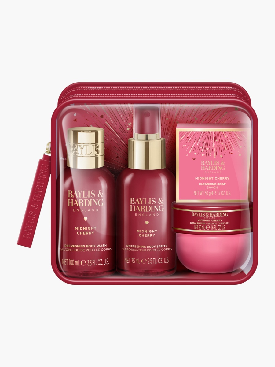 Midnight Cherry Luxury Travel Wash Bag