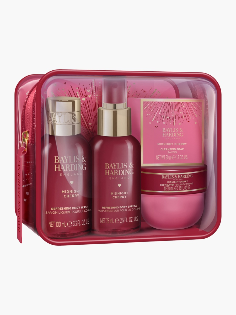 Midnight Cherry Luxury Travel Wash Bag