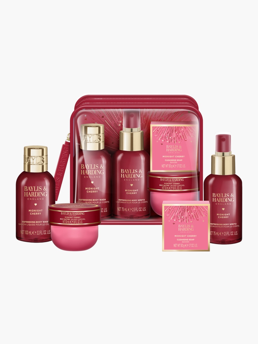 Midnight Cherry Luxury Travel Wash Bag