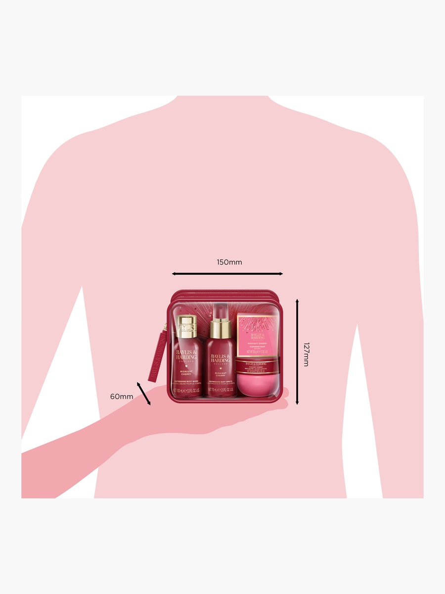 Midnight Cherry Luxury Travel Wash Bag