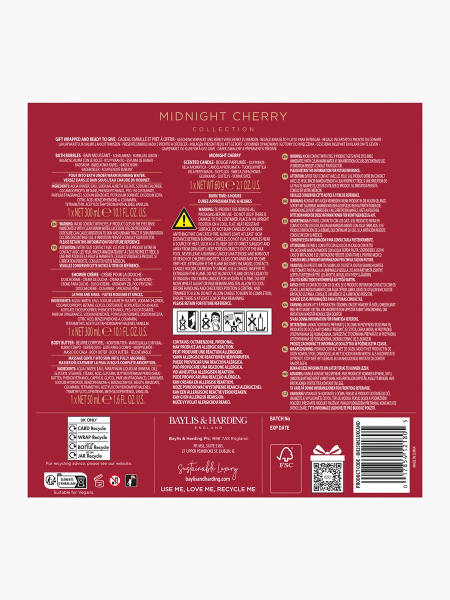 Midnight Cherry Candlelit Bathing Set