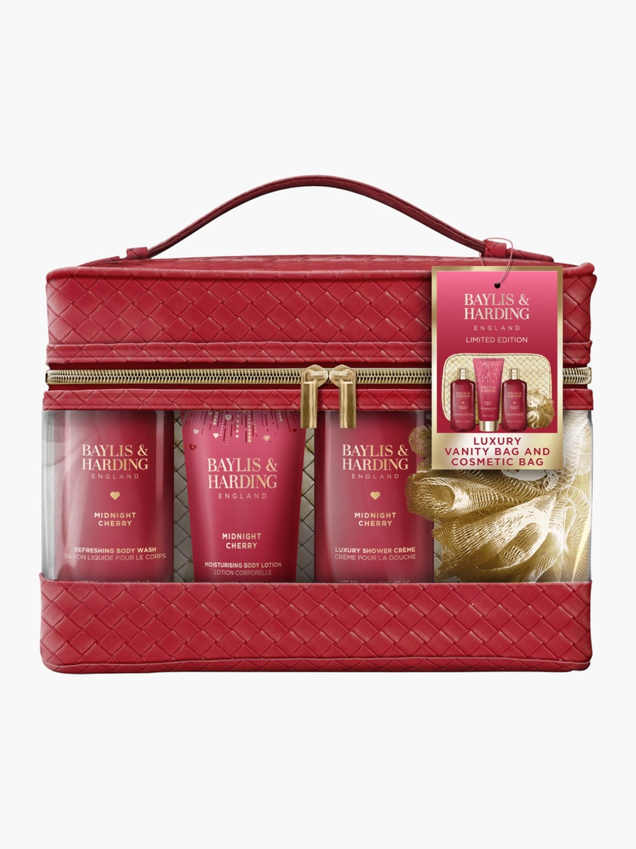 Red Woven Vanity Bag Set