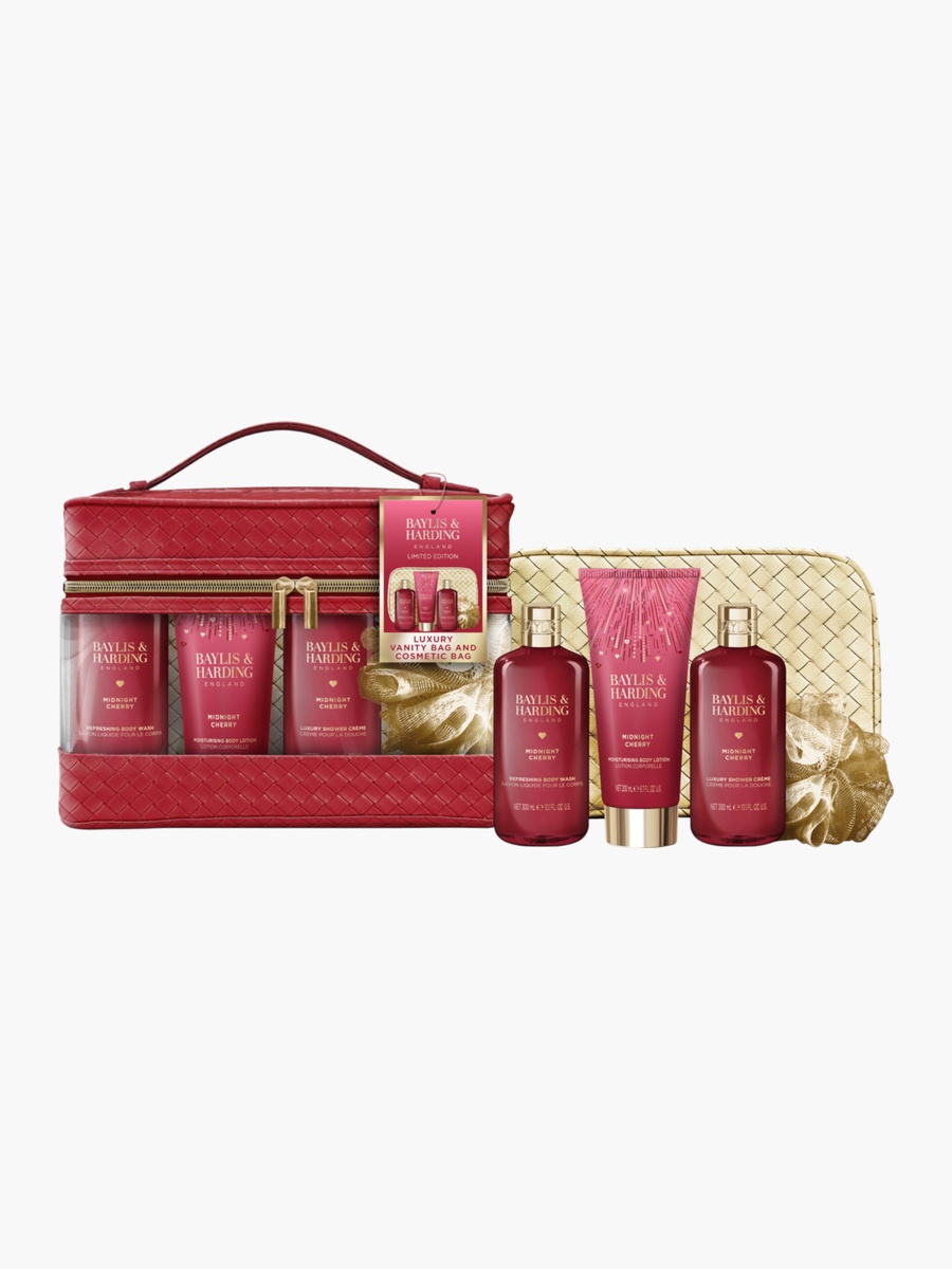 Red Woven Vanity Bag Set