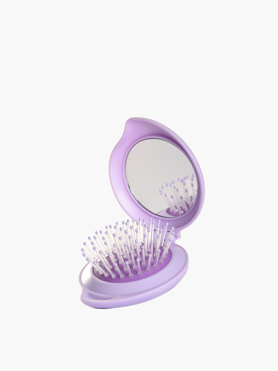 Compact Hair Brush with Mirror