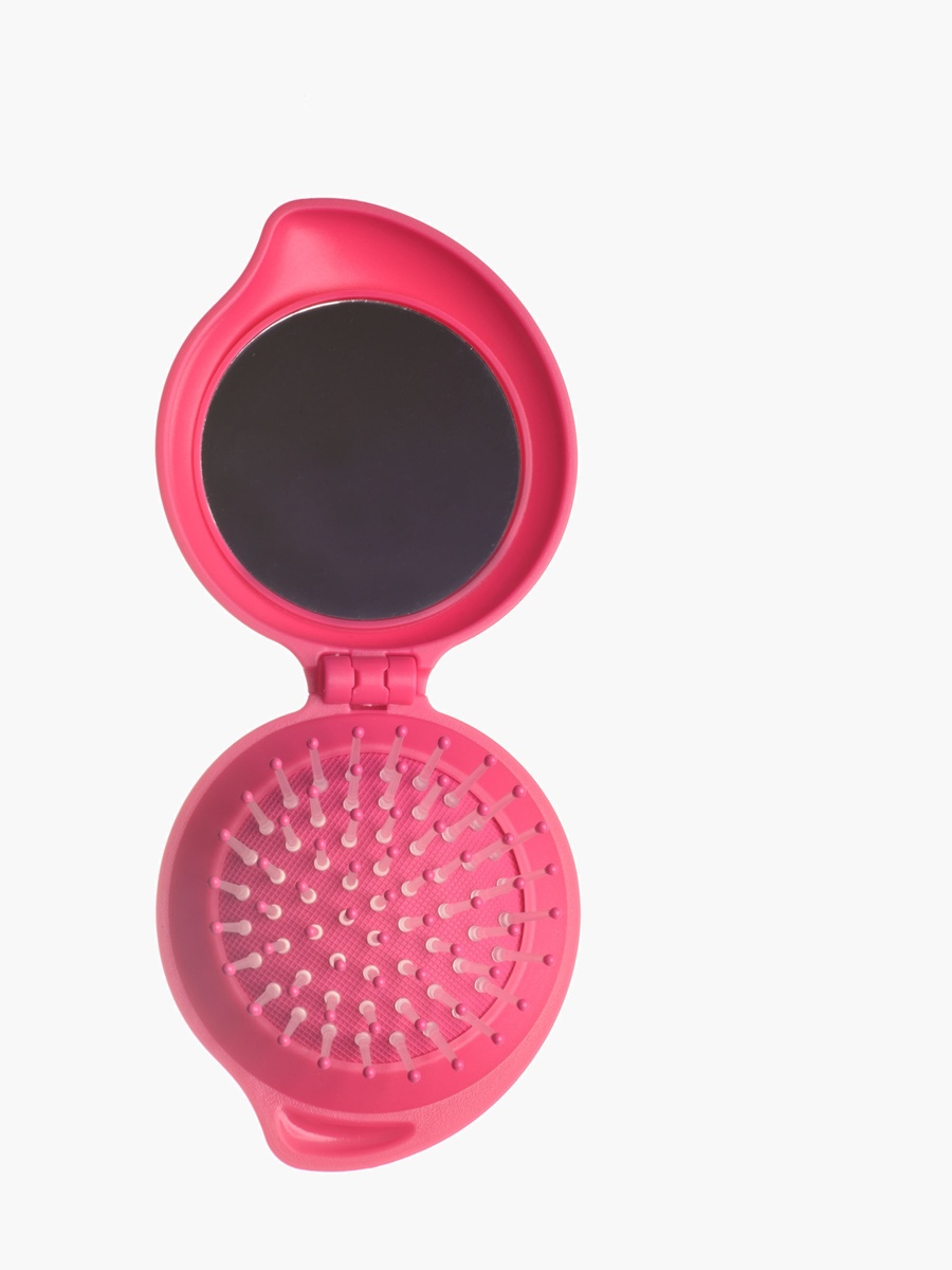 Compact Hair Brush with Mirror