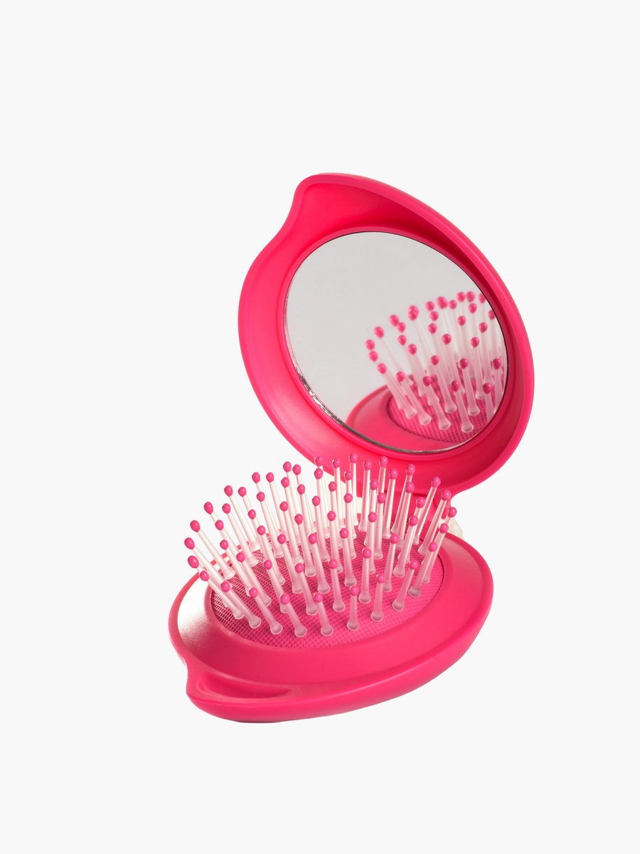 Compact Hair Brush with Mirror