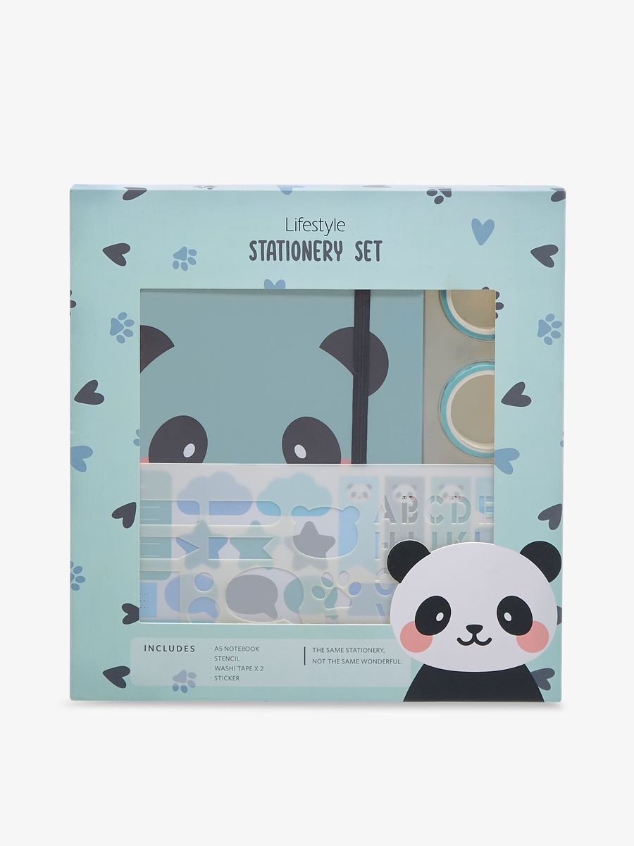 Panda Print 4-Piece Assorted Stationery Set
