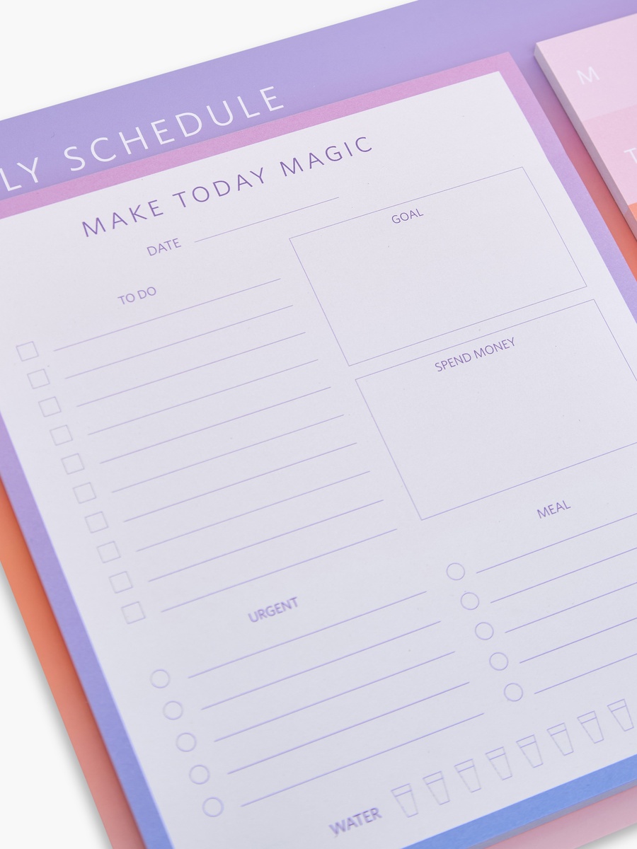 Daily Schedule Memo Pad