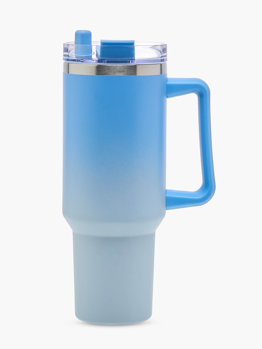 Ombre Stainless Steel Tumbler with Straw and Cap - 1.2 L