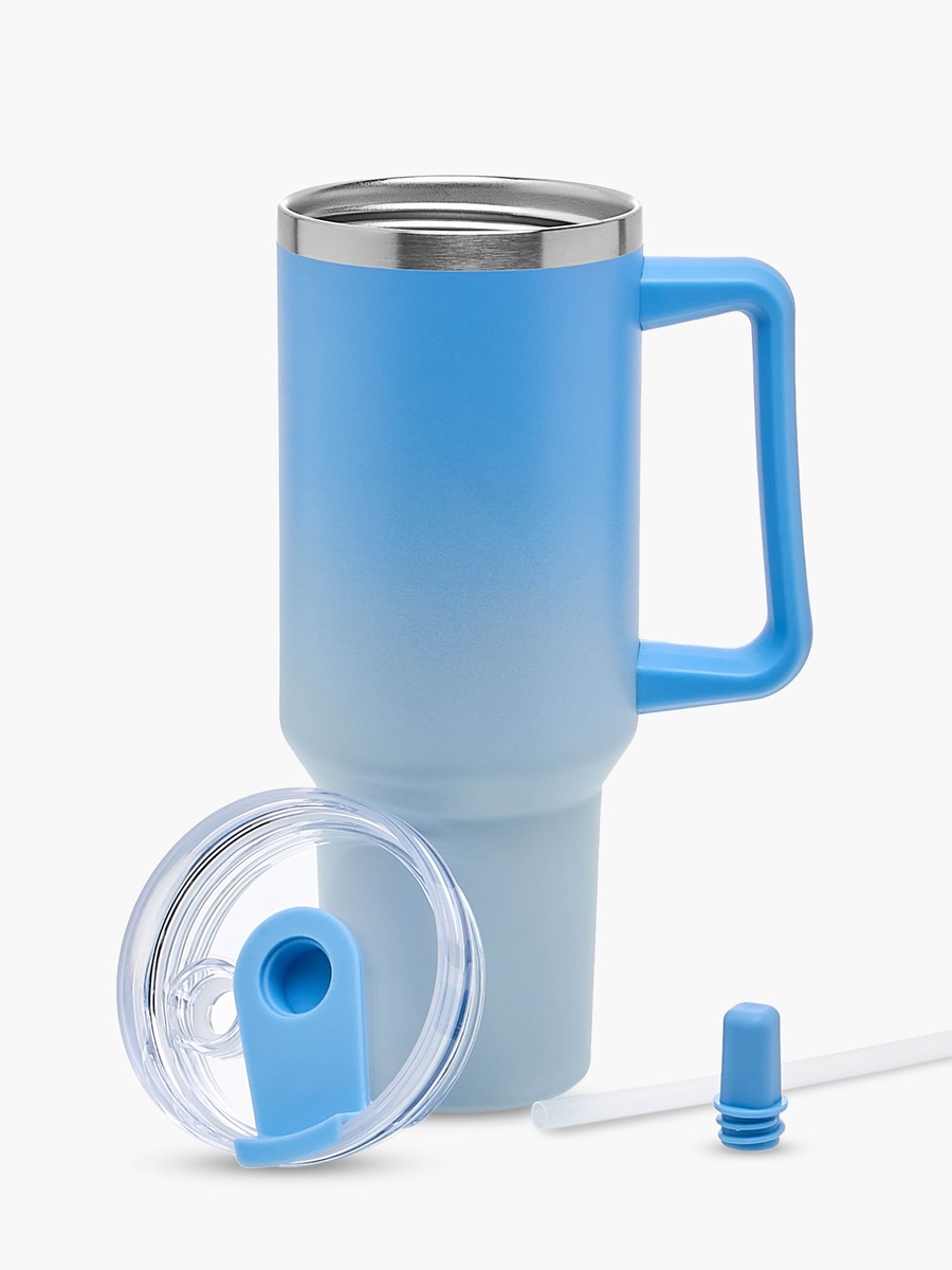 Ombre Stainless Steel Tumbler with Straw and Cap - 1.2 L
