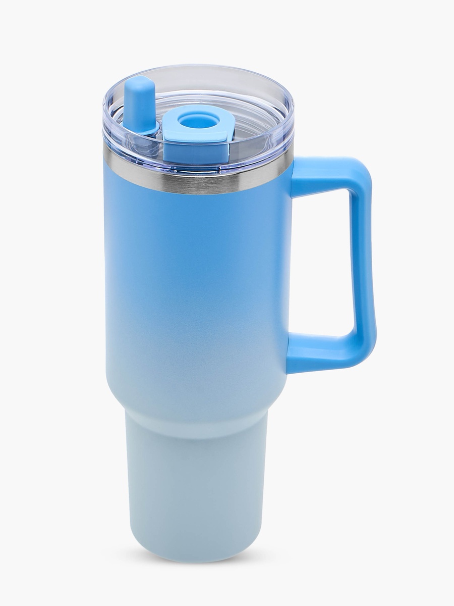 Ombre Stainless Steel Tumbler with Straw and Cap - 1.2 L