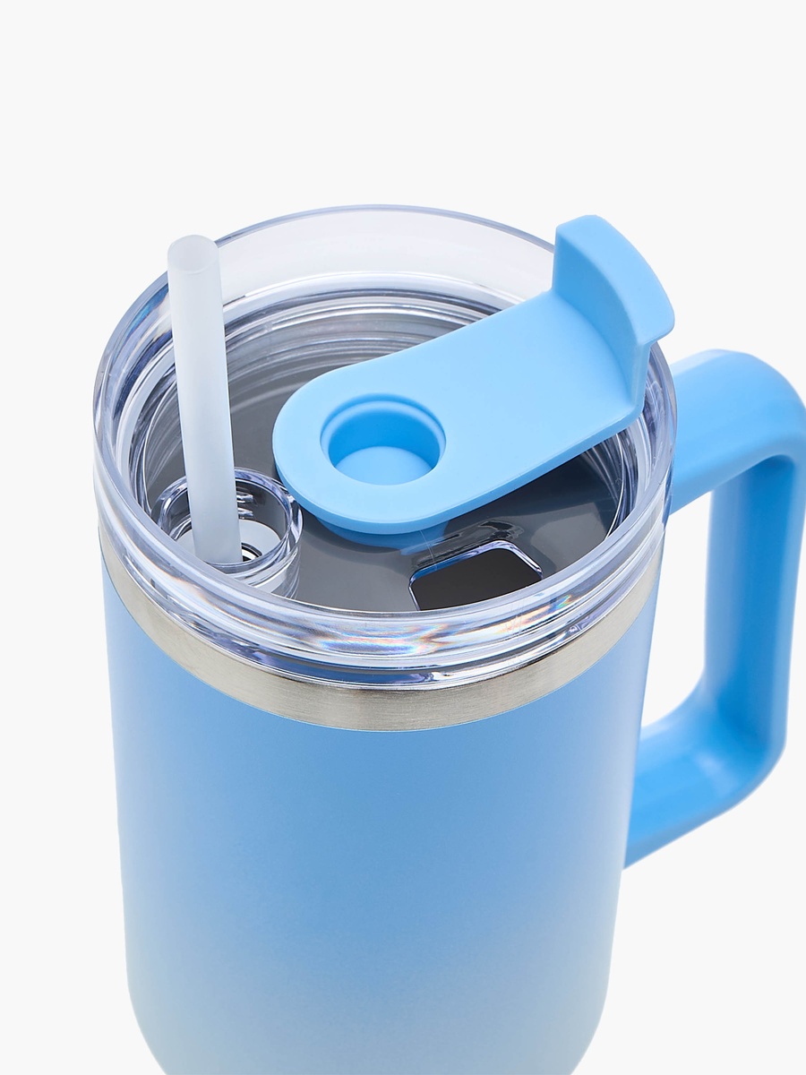 Ombre Stainless Steel Tumbler with Straw and Cap - 1.2 L