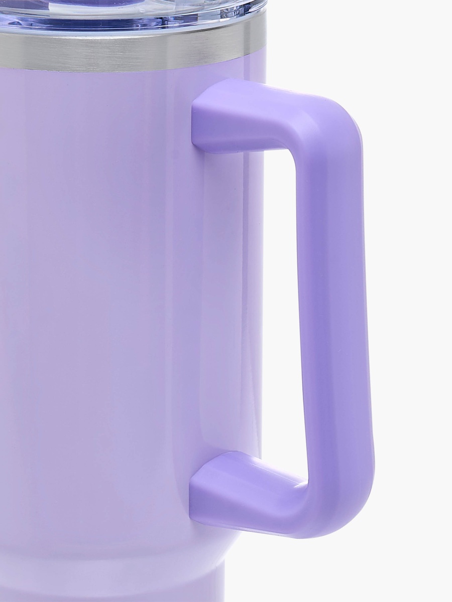 Printed Stainless Steel Double Wall Tumbler with Straw and Cap - 1200 ml
