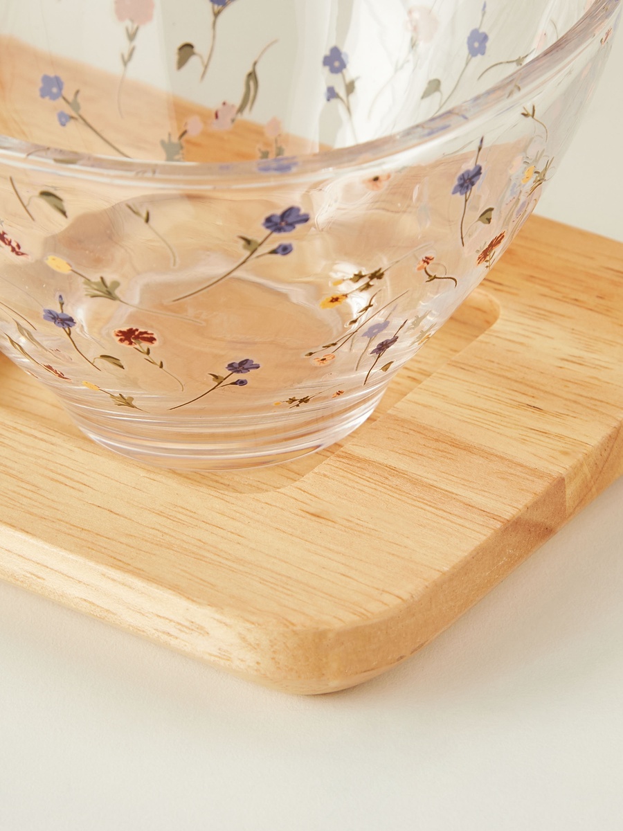 4-Piece Glass Bowl and Tray Set