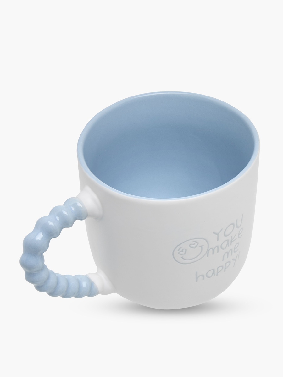 Slogan Print Bone China Mug with Twisted Handle - 510 ml