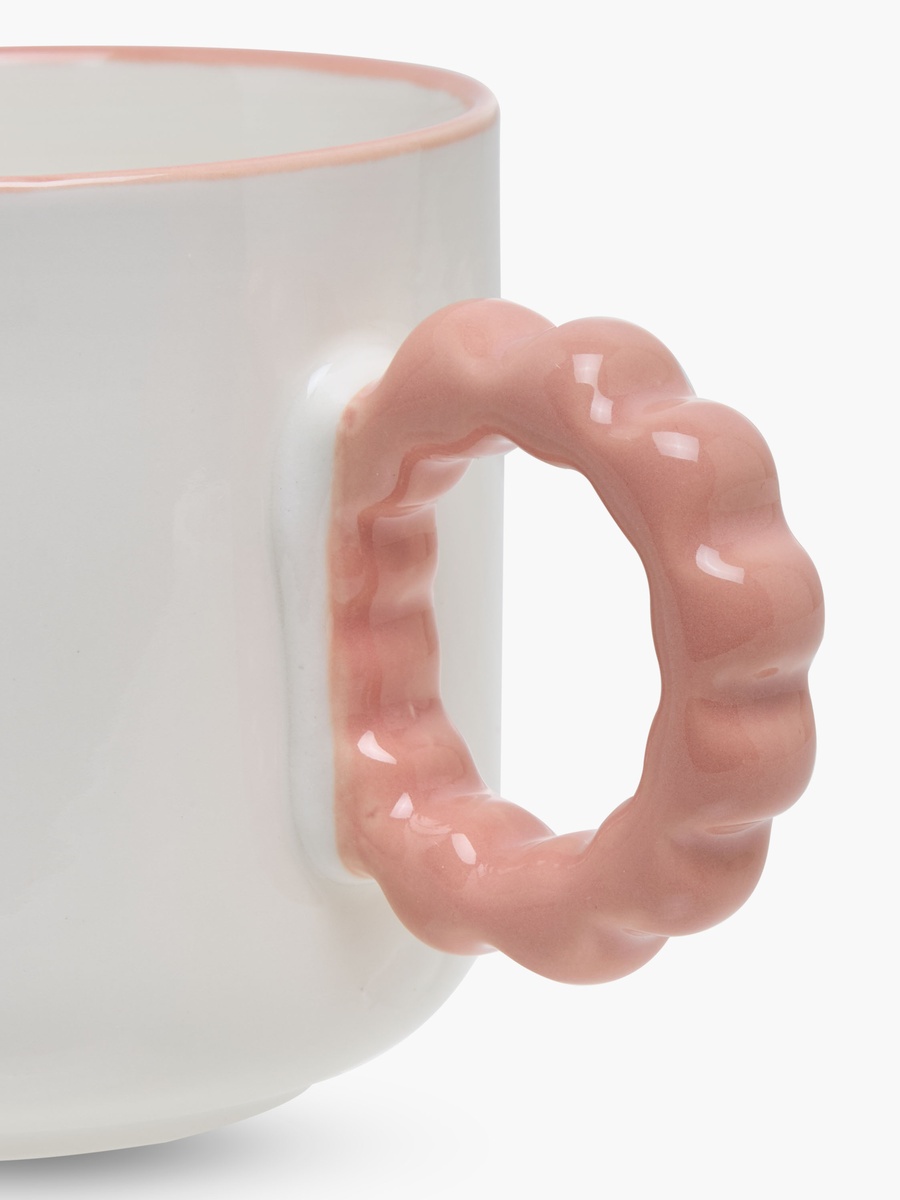 Slogan Print Bone China Mug with Twisted Handle - 320 ml