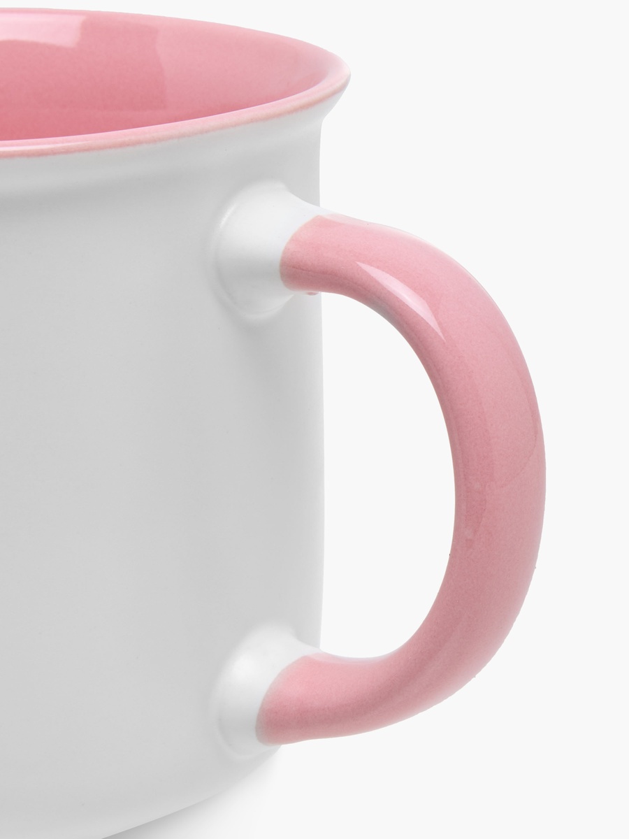 Floral Print Bone China Mug with Initial A - 355 ml