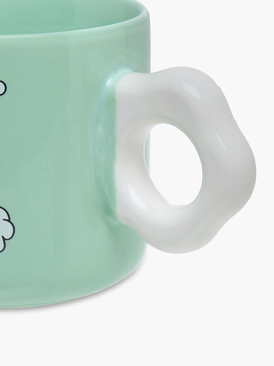 Cat Graphic Print Bone China Mug with Curvy Handle - 320 ml