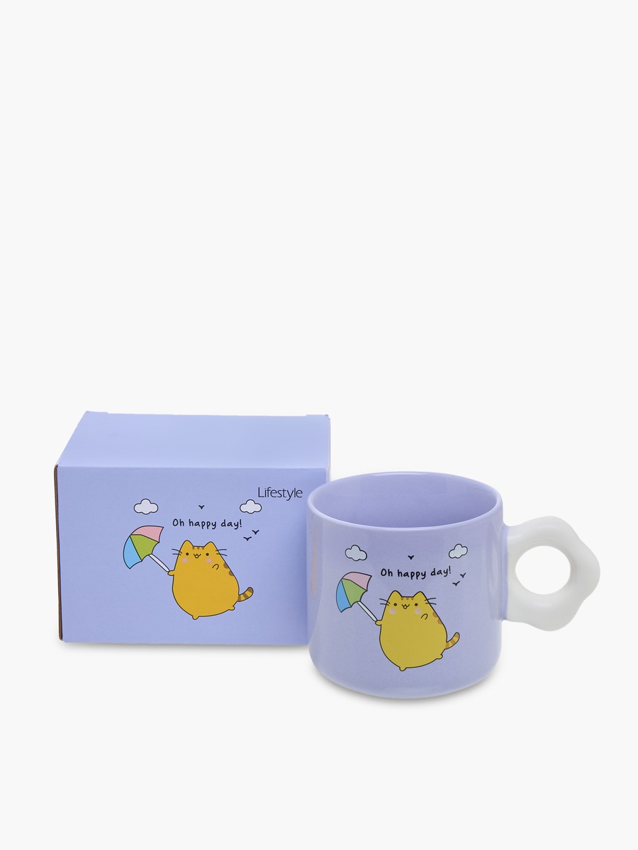 Cat Print Bone China Mug with Handle - 320 ml