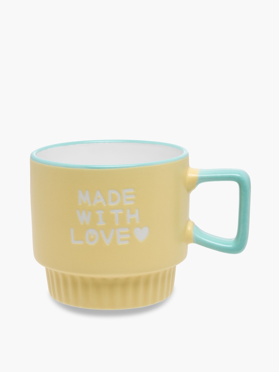 Slogan Print Bone China Mug with Handle