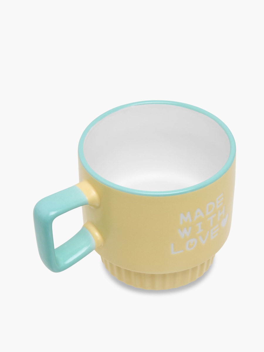 Slogan Print Bone China Mug with Handle