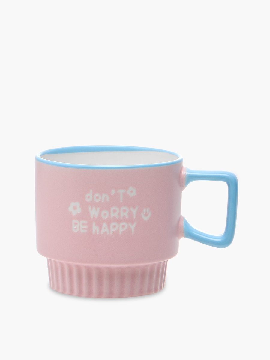 Slogan Print Bone China Mug with Handle