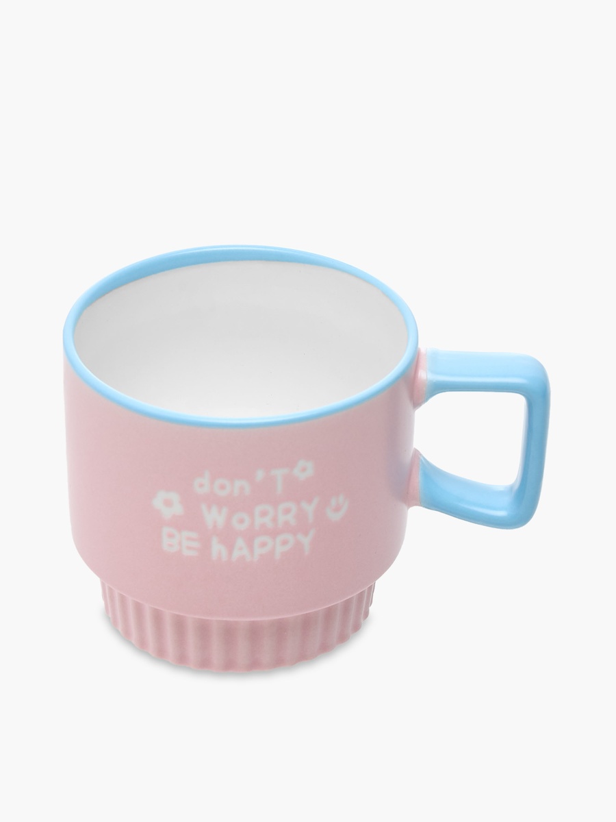 Slogan Print Bone China Mug with Handle