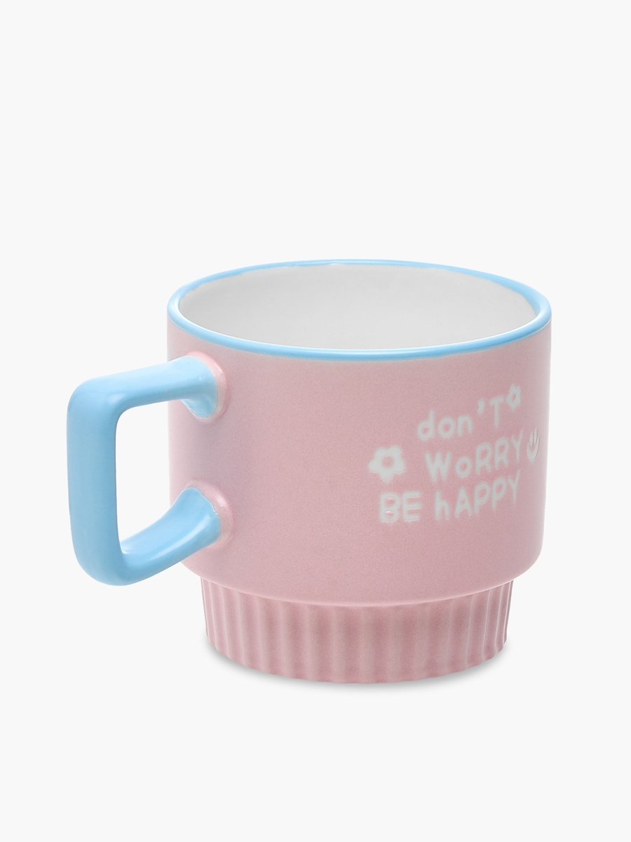 Slogan Print Bone China Mug with Handle