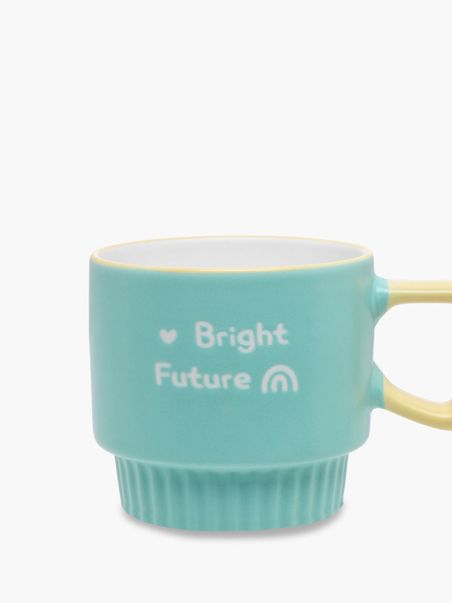 Slogan Print Bone China Mug with Handle