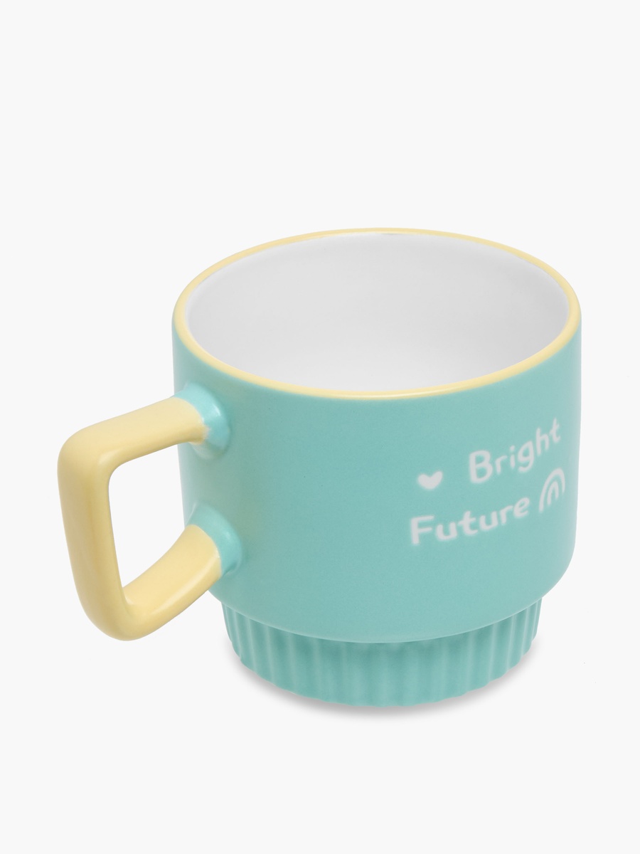 Slogan Print Bone China Mug with Handle