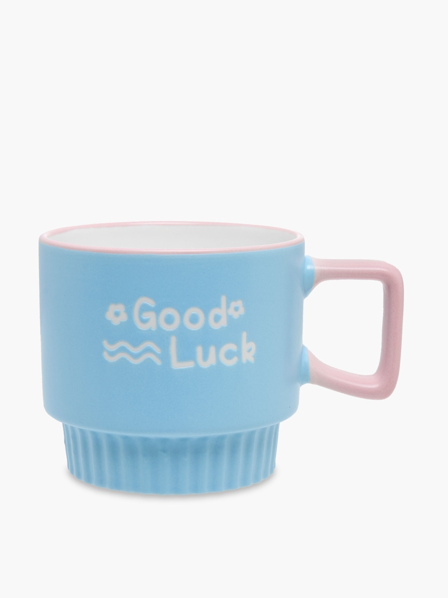 Slogan Print Bone China Mug with Handle