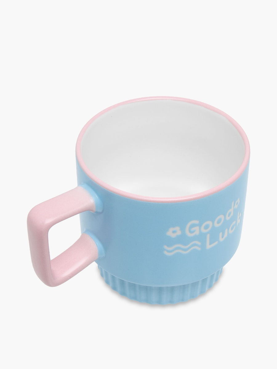 Slogan Print Bone China Mug with Handle